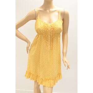 SO Babydoll Sundress Womens XL Yellow Flower Ruffled Babydoll Milkmaid